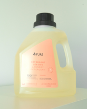 PURE Laundry Detergent is made of ingredients that are good for the environment and for health, in an ultra-concentrated formula. It dissolves 95% in water. That means fewer particles released into nature, and fewer residual particles on clothes.