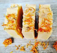 calandula soap, No fragrance is added to this soap just the infused flower and oil gives a natural scent